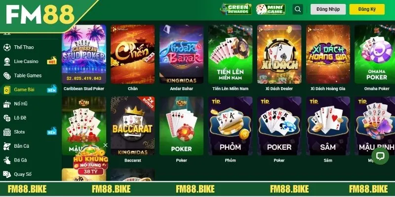 Một số game bài FM88 hấp dẫn nên trải nghiệm 